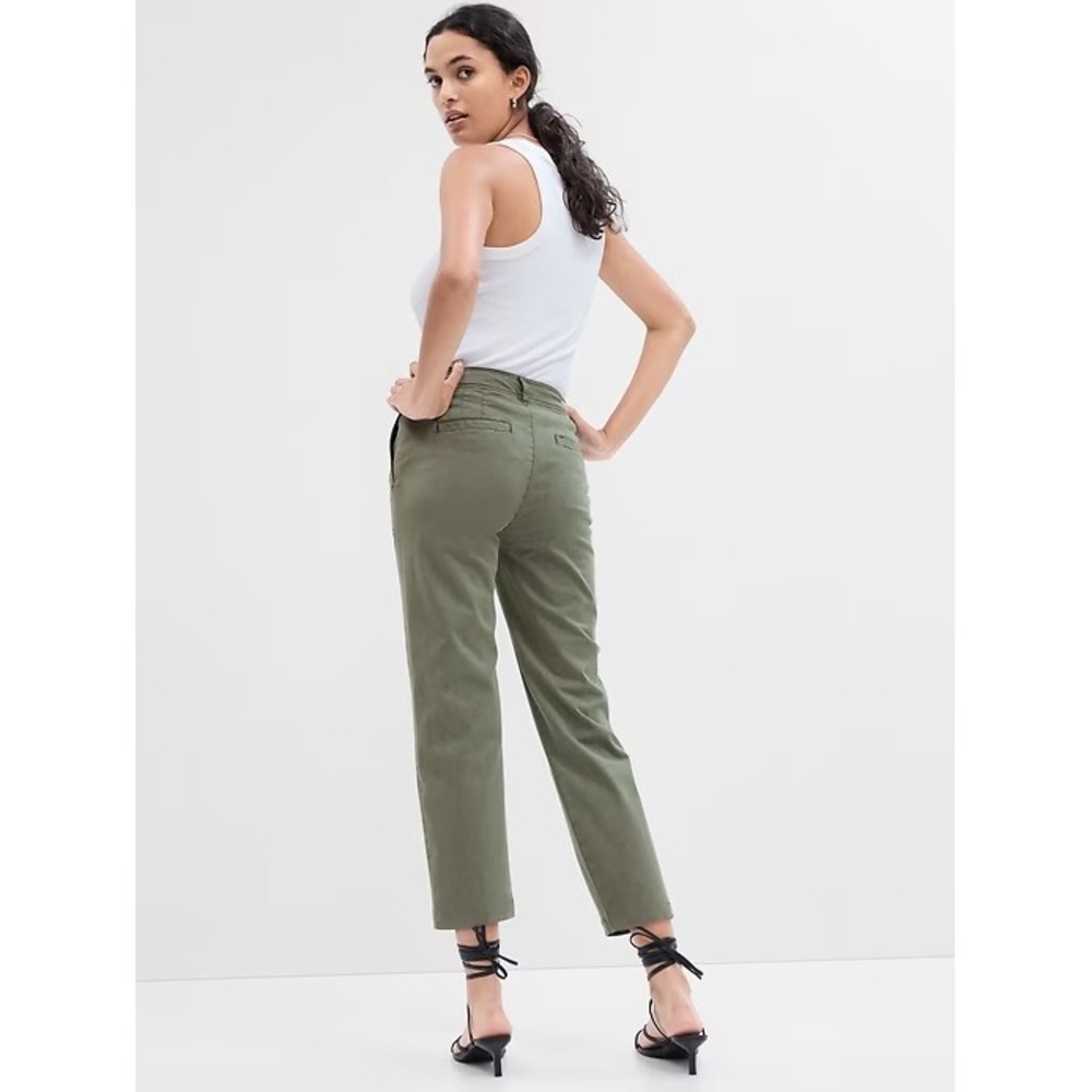 Gap Women's Girlfriend Khaki Pants Chino Mid Rise Grennway Smart Casual Comfort